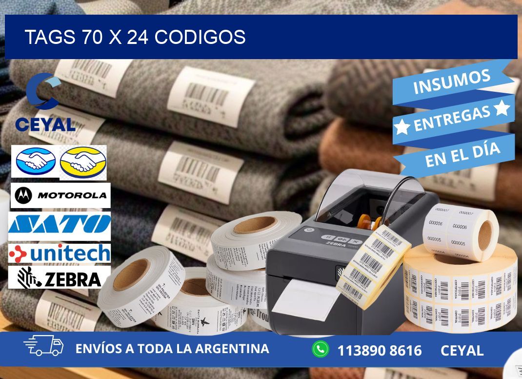 tags 70 x 24 codigos