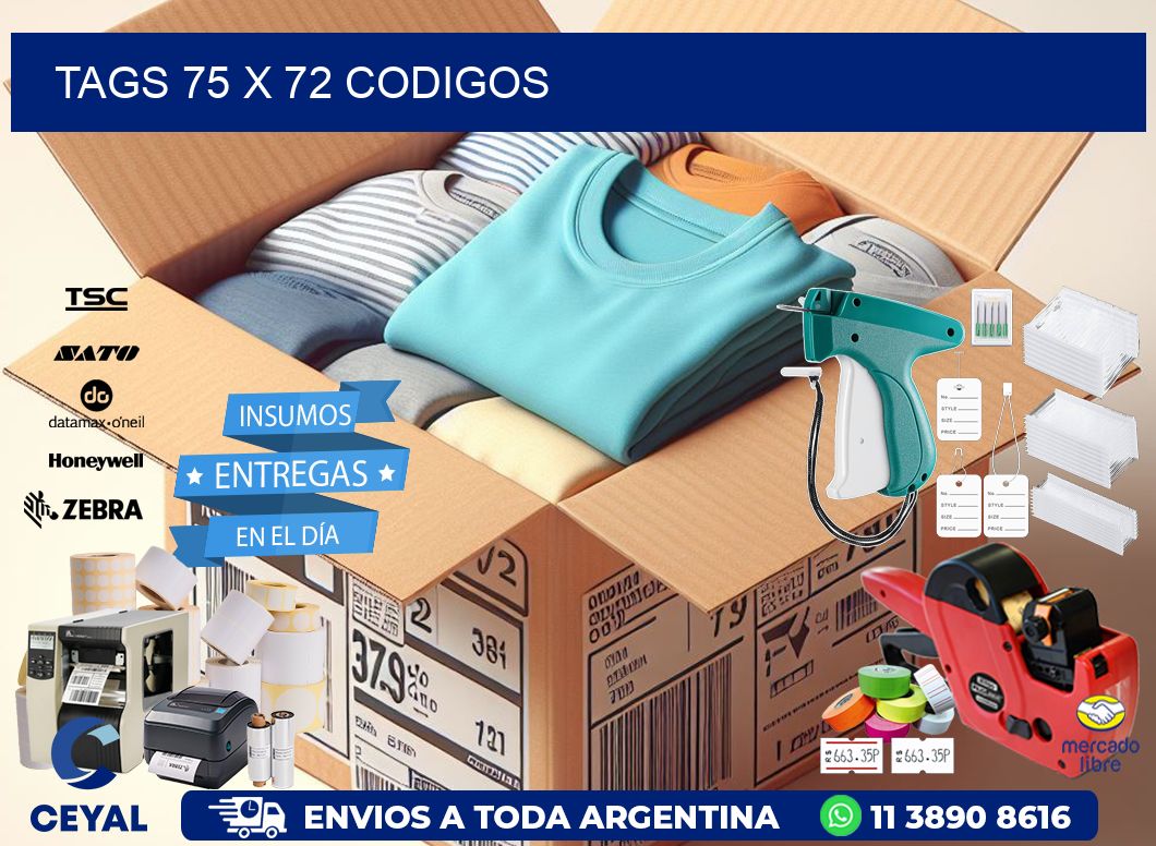 tags 75 x 72 codigos