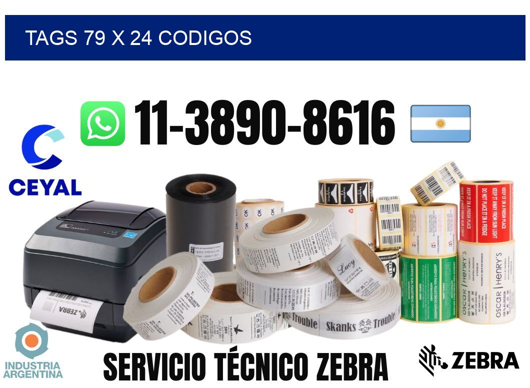 tags 79 x 24 codigos