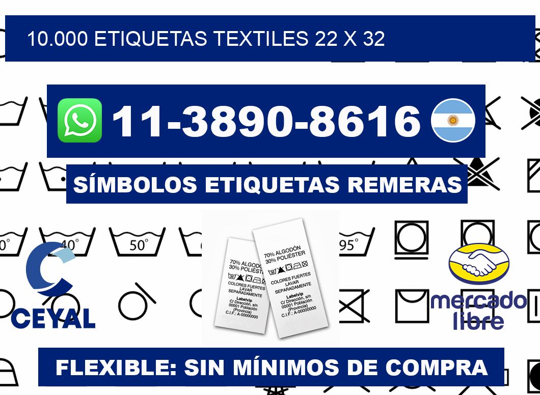 10.000 ETIQUETAS TEXTILES 22 x 32