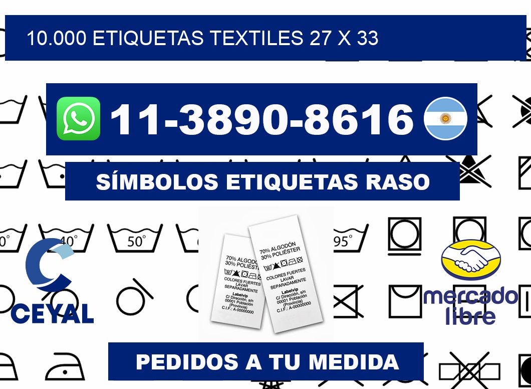 10.000 ETIQUETAS TEXTILES 27 x 33