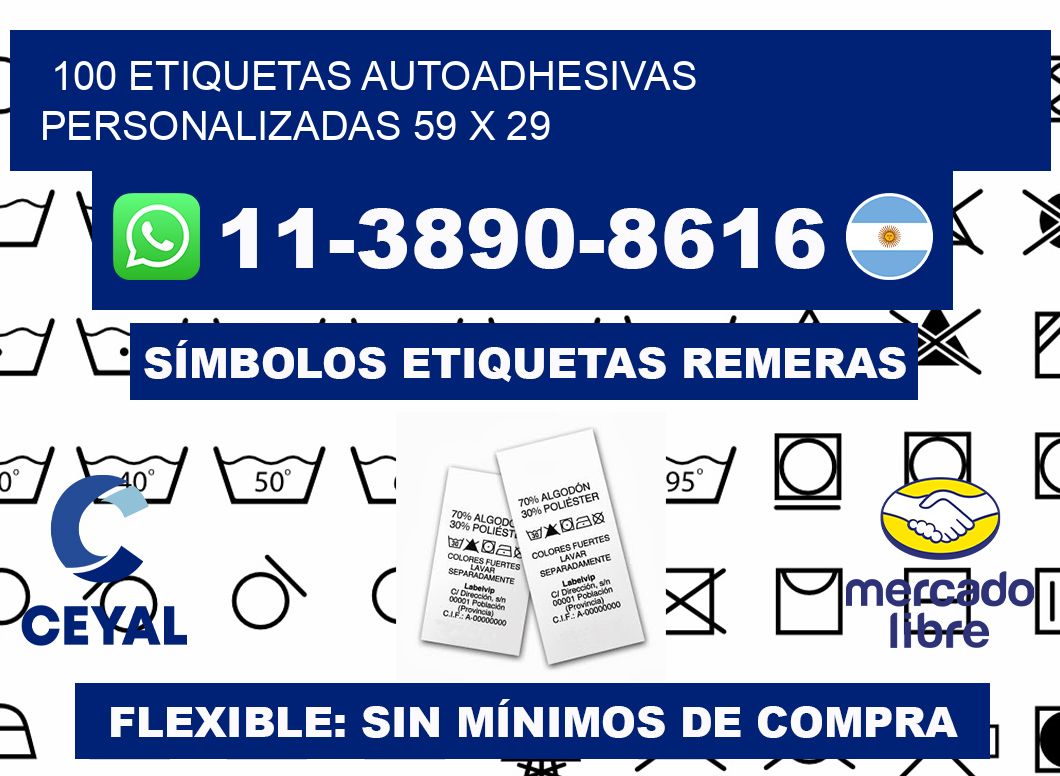 100 Etiquetas autoadhesivas personalizadas 59 x 29