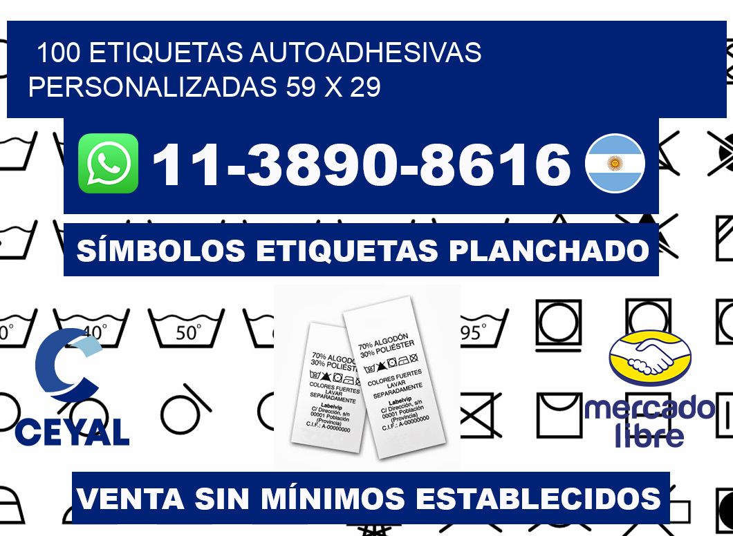 100 Etiquetas autoadhesivas personalizadas 59 x 29