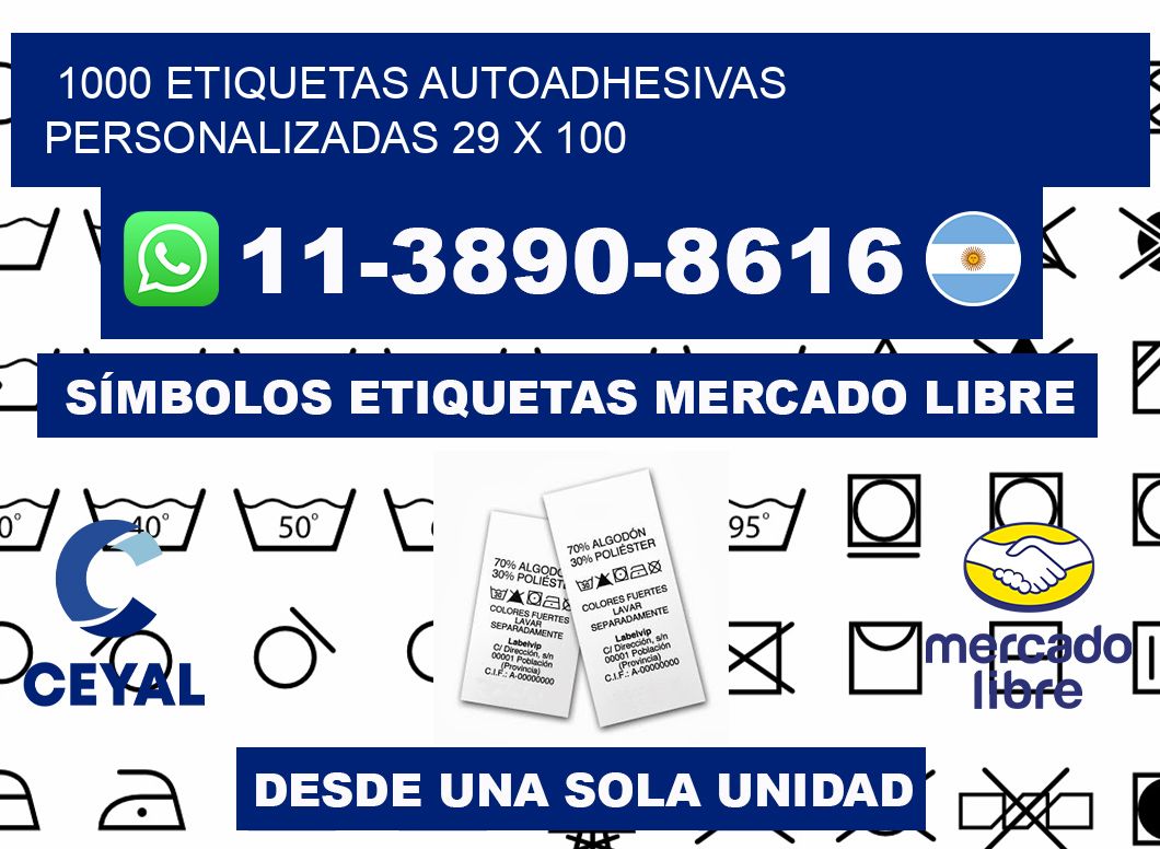 1000 Etiquetas autoadhesivas personalizadas 29 x 100