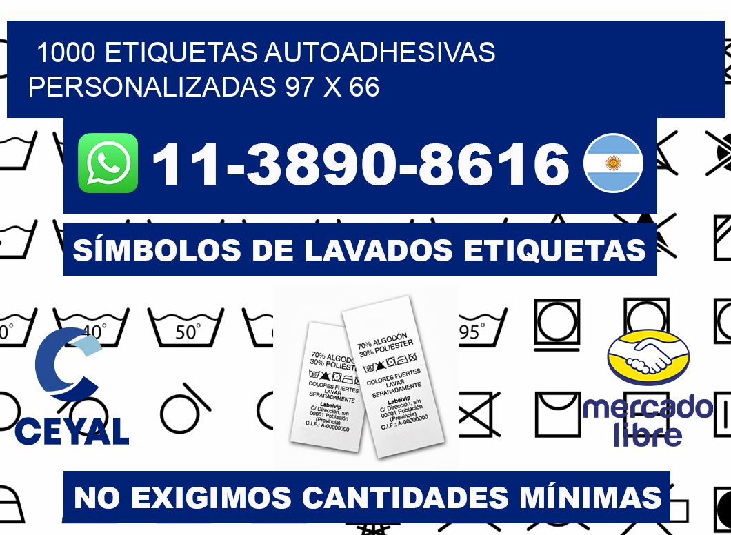 1000 Etiquetas autoadhesivas personalizadas 97 x 66