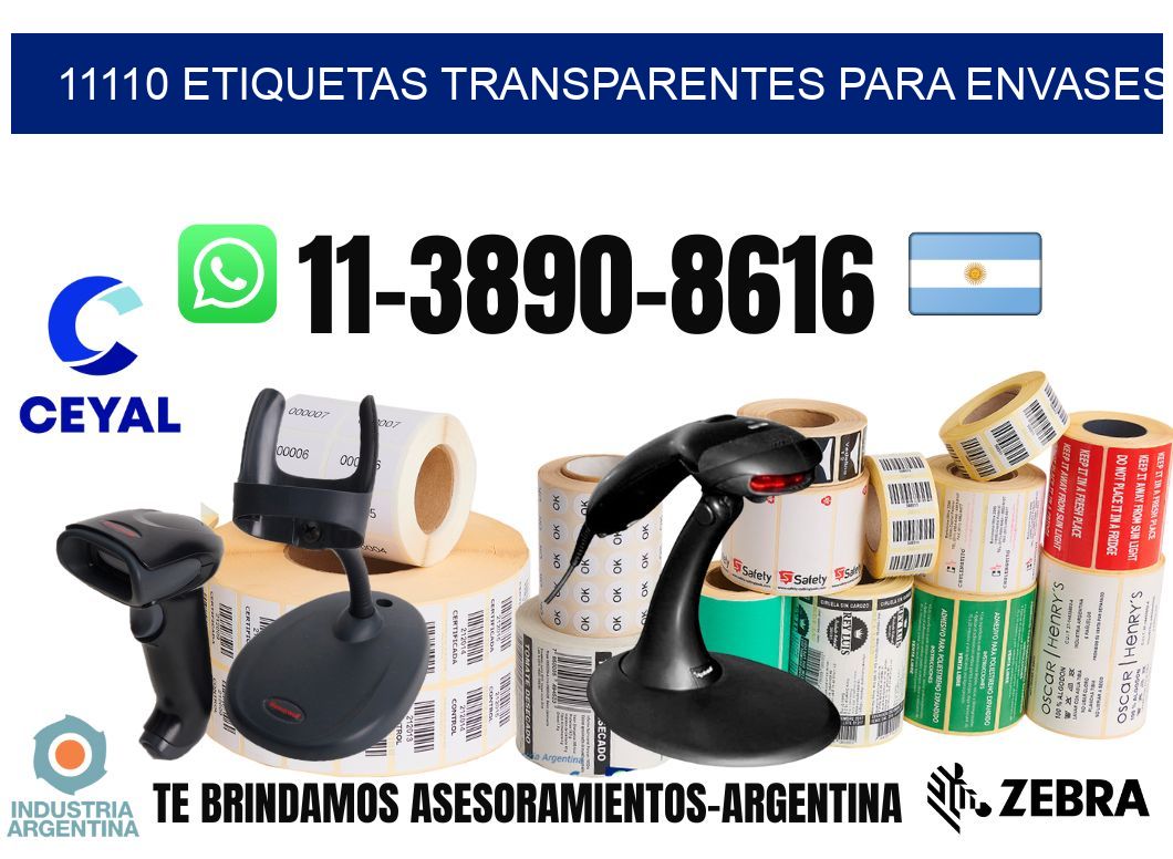 11110 Etiquetas transparentes para envases