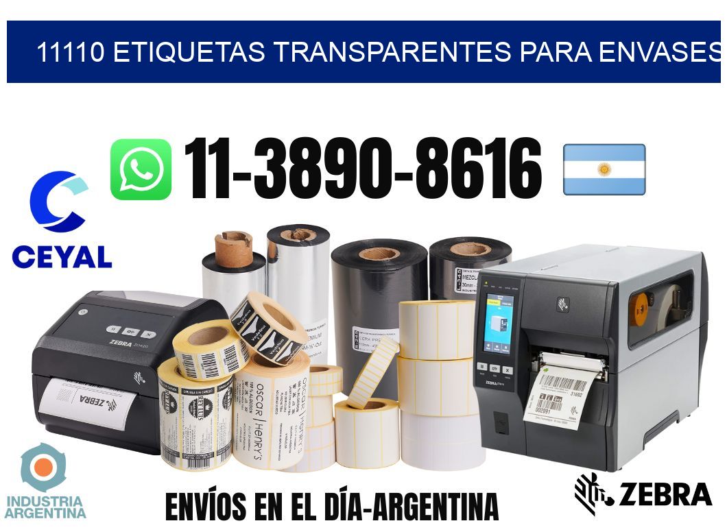 11110 Etiquetas transparentes para envases