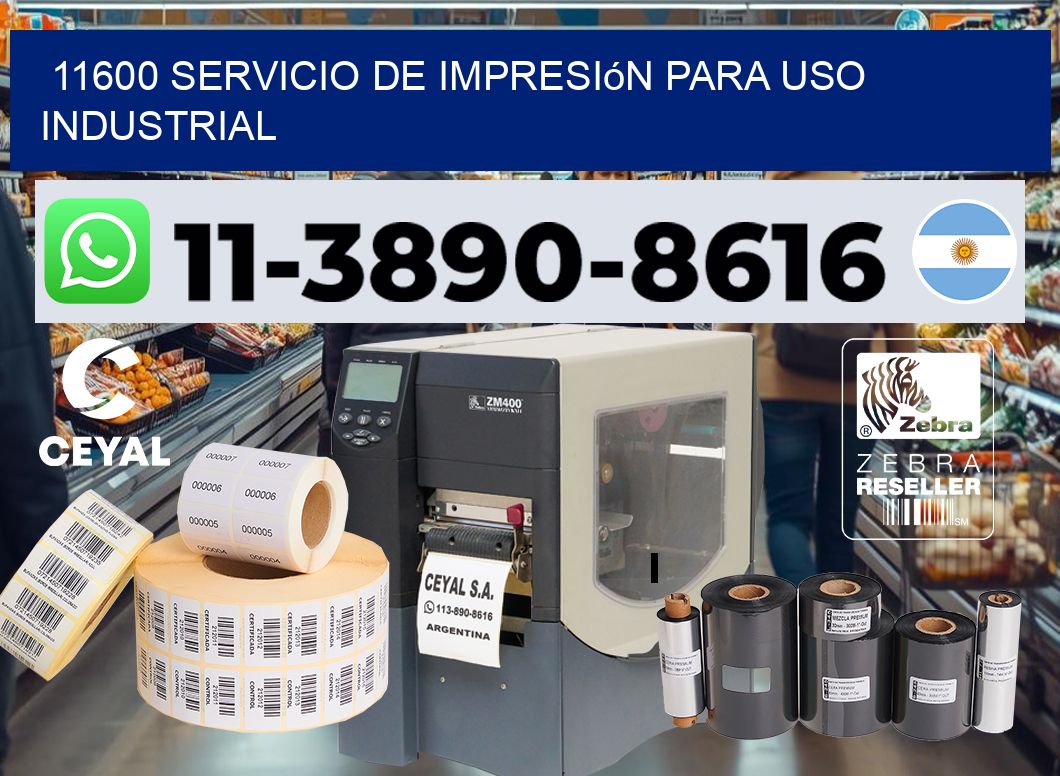 11600 Servicio de impresión para uso industrial