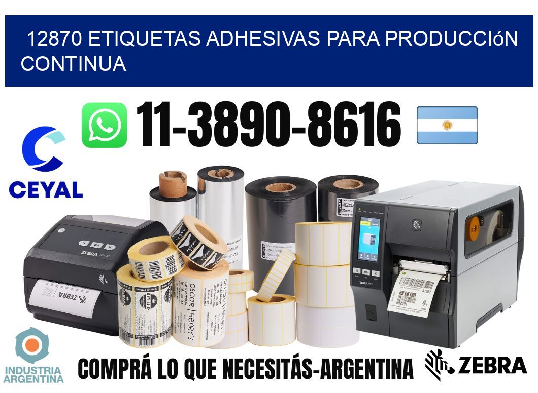 12870 Etiquetas adhesivas para producción continua