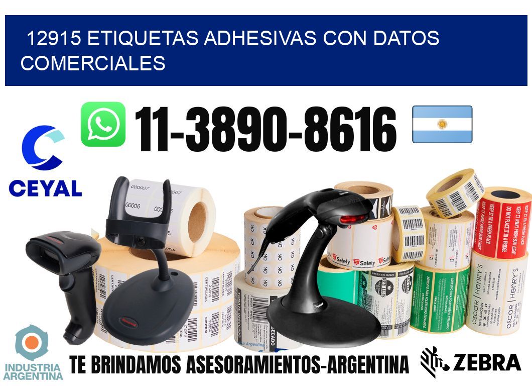 12915 Etiquetas adhesivas con datos comerciales