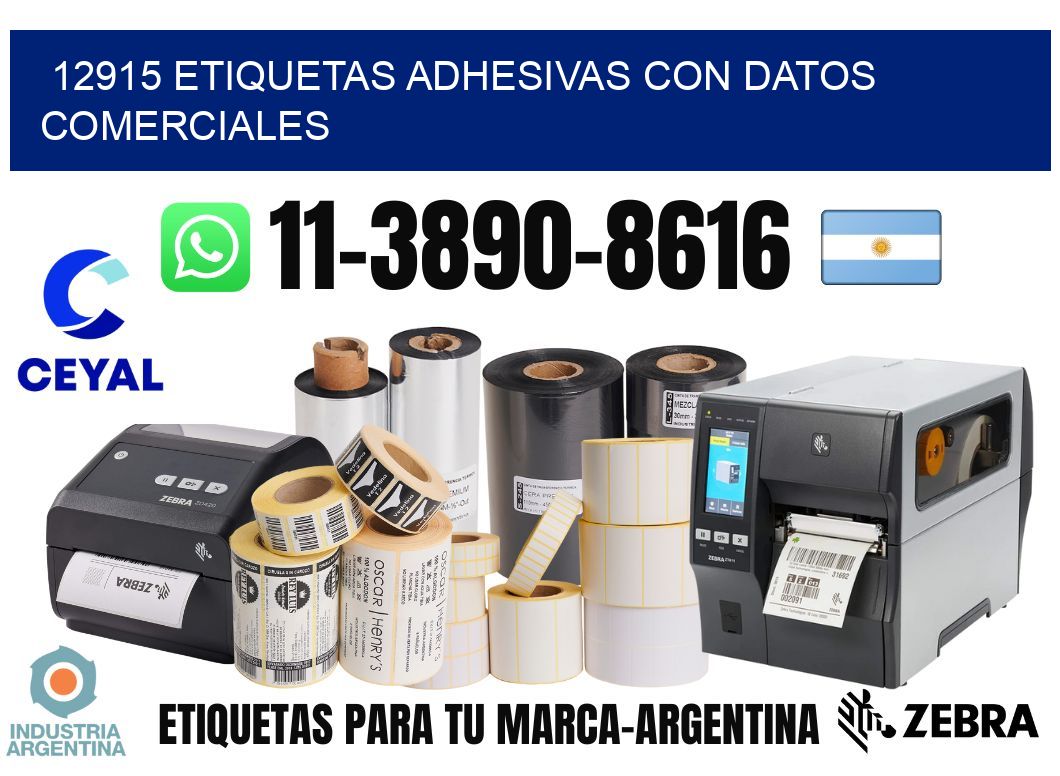 12915 Etiquetas adhesivas con datos comerciales