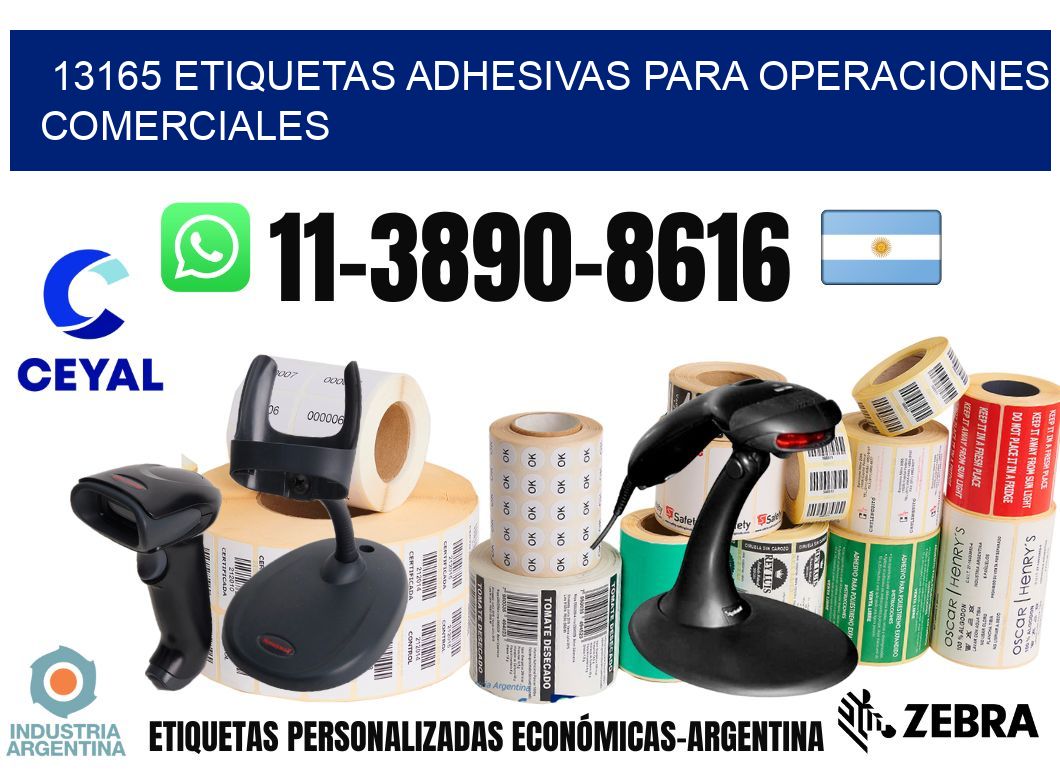13165 Etiquetas adhesivas para operaciones comerciales