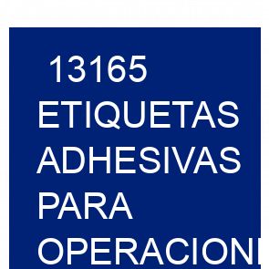 13165 Etiquetas adhesivas para operaciones comerciales