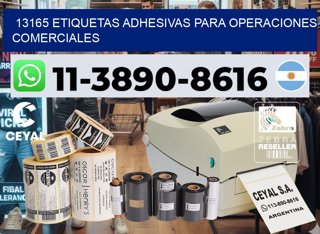 13165 Etiquetas adhesivas para operaciones comerciales
