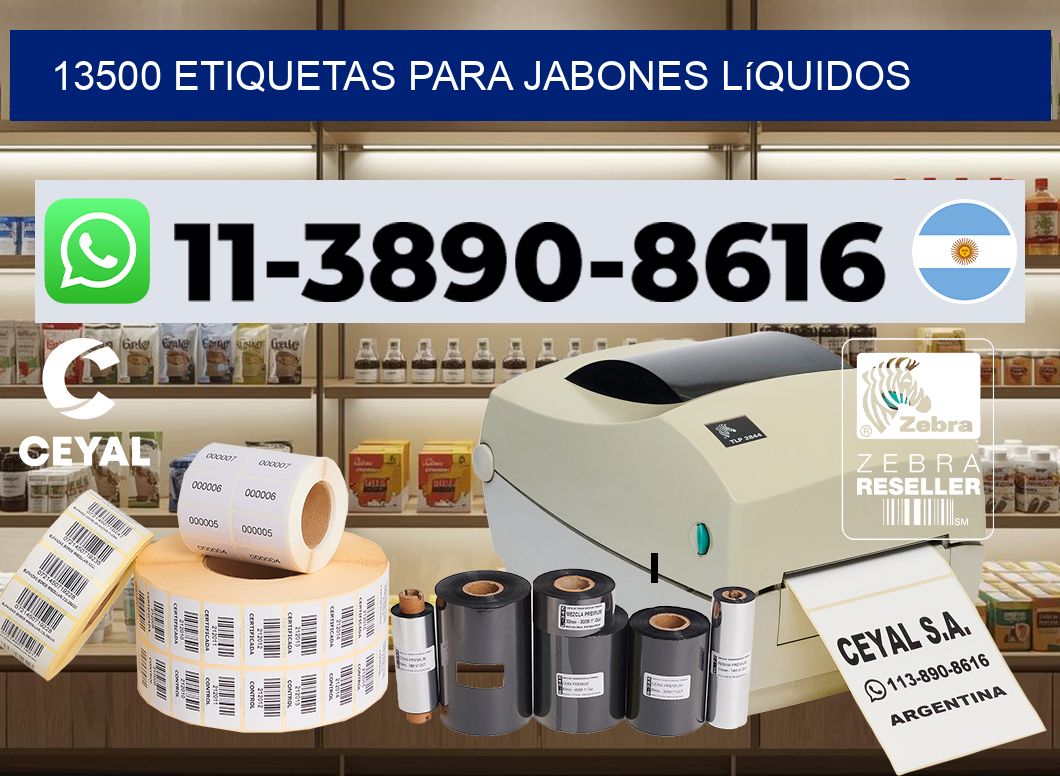 13500 Etiquetas para jabones líquidos