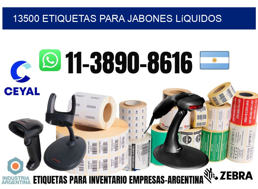 13500 Etiquetas para jabones líquidos