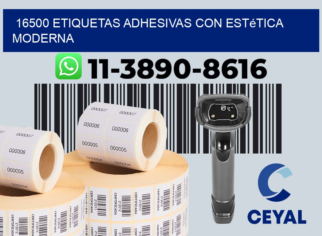 16500 Etiquetas adhesivas con estética moderna