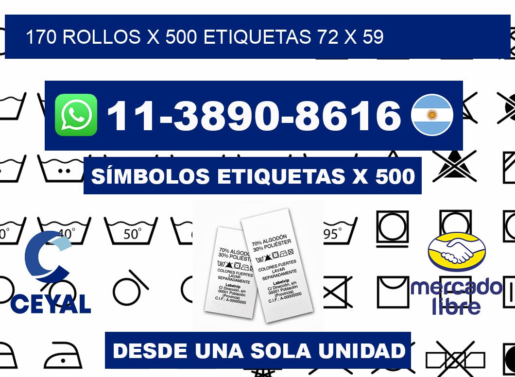 170 rollos x 500 etiquetas 72 x 59
