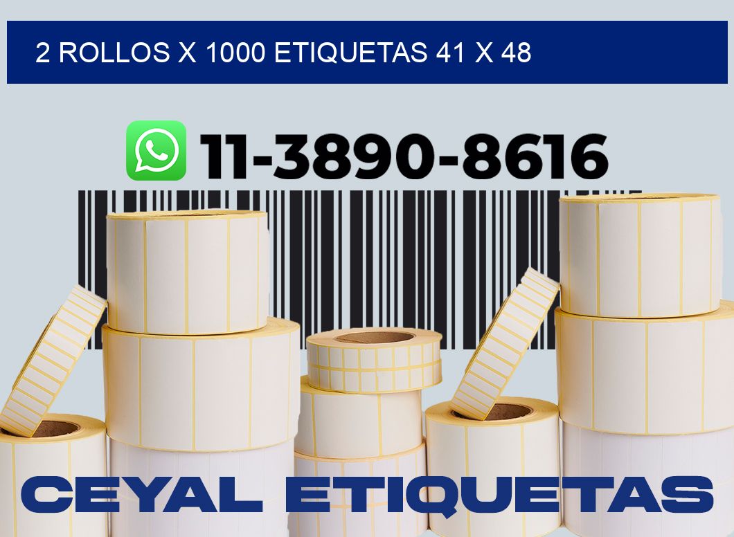 2 rollos x 1000 etiquetas 41 x 48
