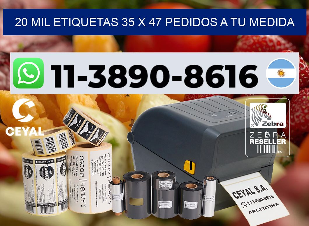 20 mil etiquetas 35 x 47 Pedidos a tu medida