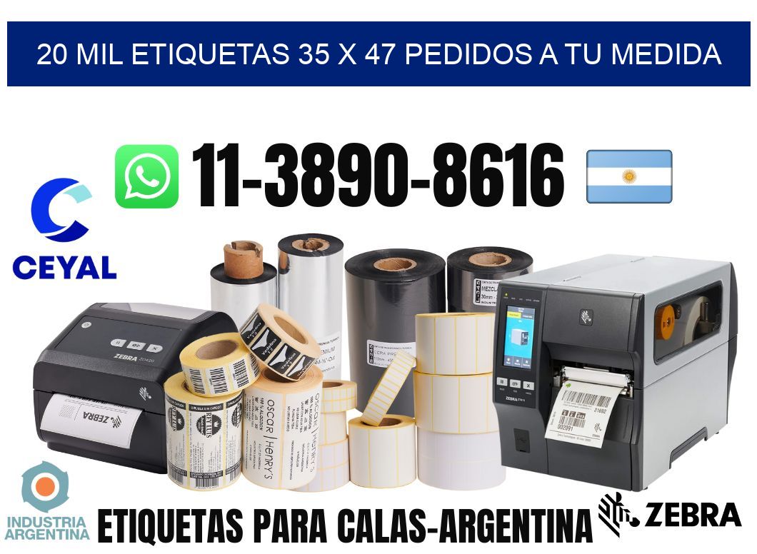 20 mil etiquetas 35 x 47 Pedidos a tu medida