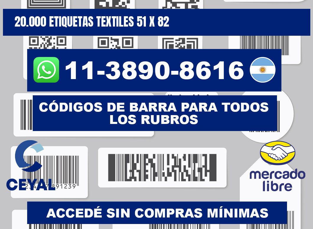 20.000 ETIQUETAS TEXTILES 51 x 82