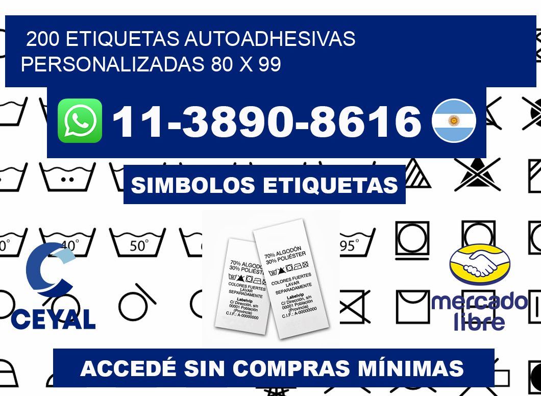 200 Etiquetas autoadhesivas personalizadas 80 x 99