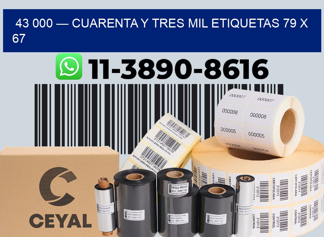 43 000 — cuarenta y tres mil etiquetas 79 x 67