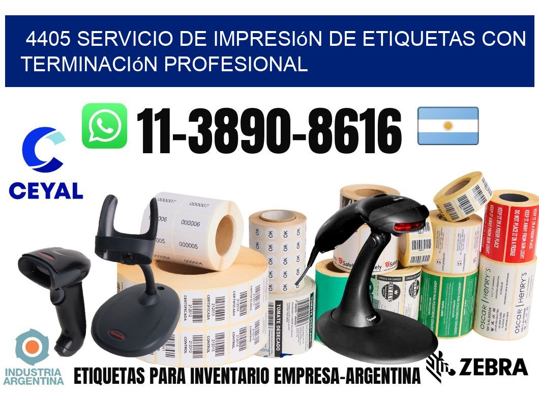 4405 Servicio de impresión de etiquetas con terminación profesional