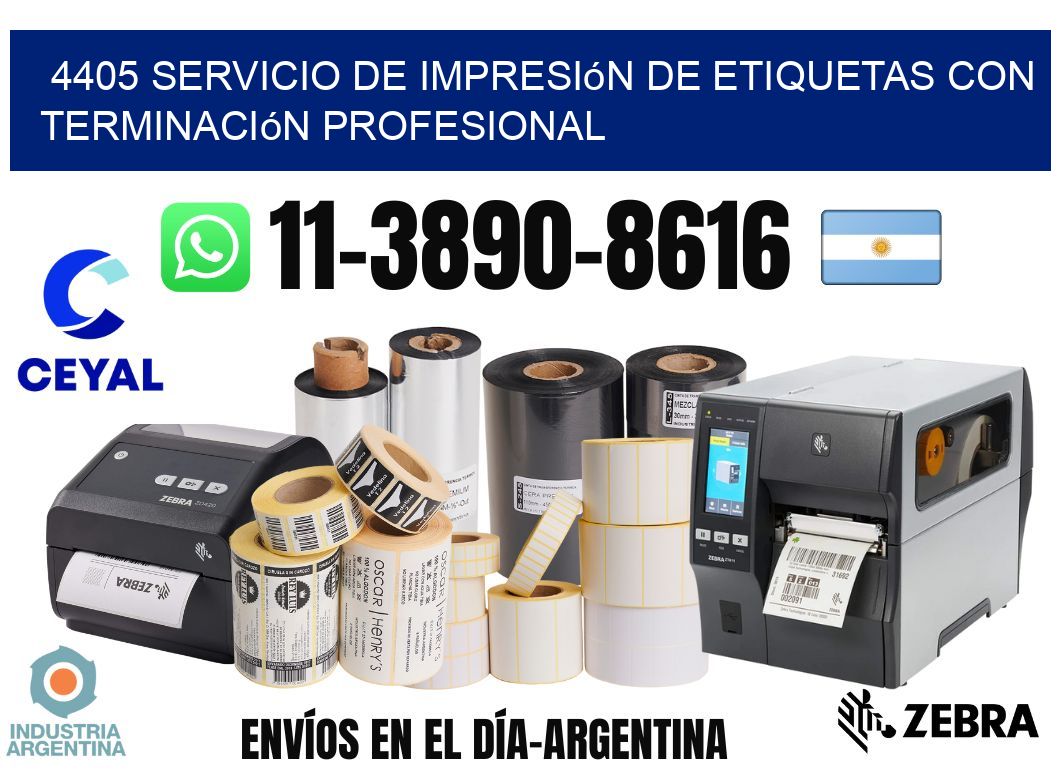 4405 Servicio de impresión de etiquetas con terminación profesional