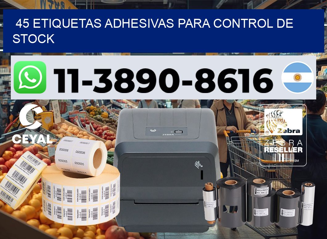 45 Etiquetas adhesivas para control de stock
