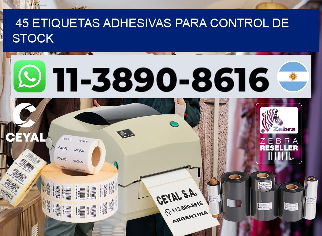 45 Etiquetas adhesivas para control de stock