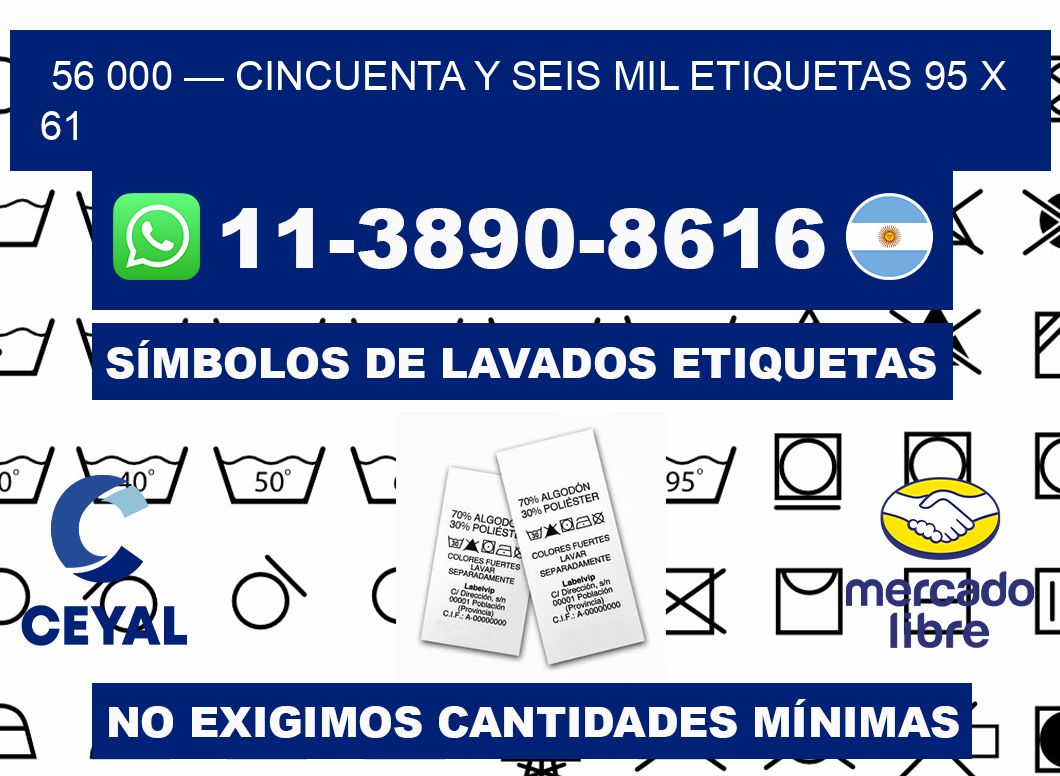 56 000 — cincuenta y seis mil etiquetas 95 x 61
