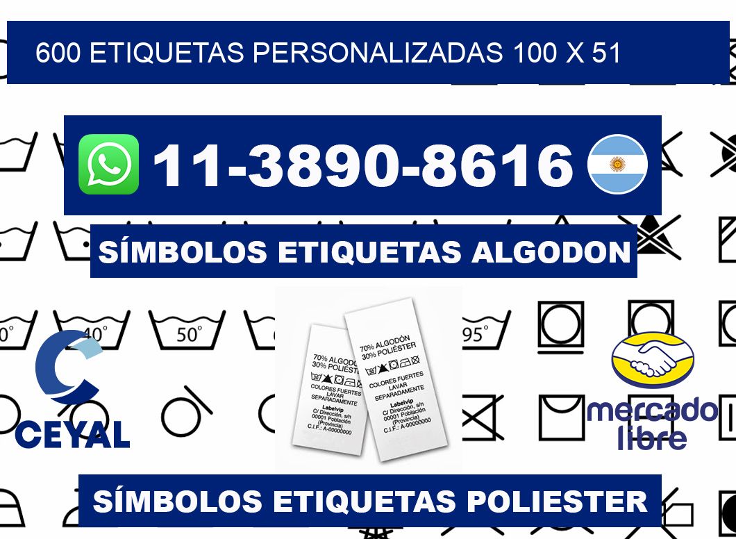 600 ETIQUETAS PERSONALIZADAS 100 x 51