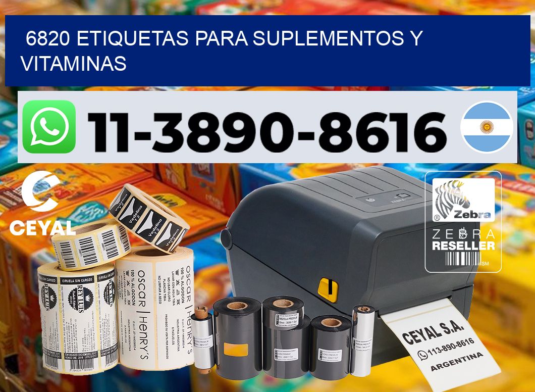 6820 Etiquetas para suplementos y vitaminas