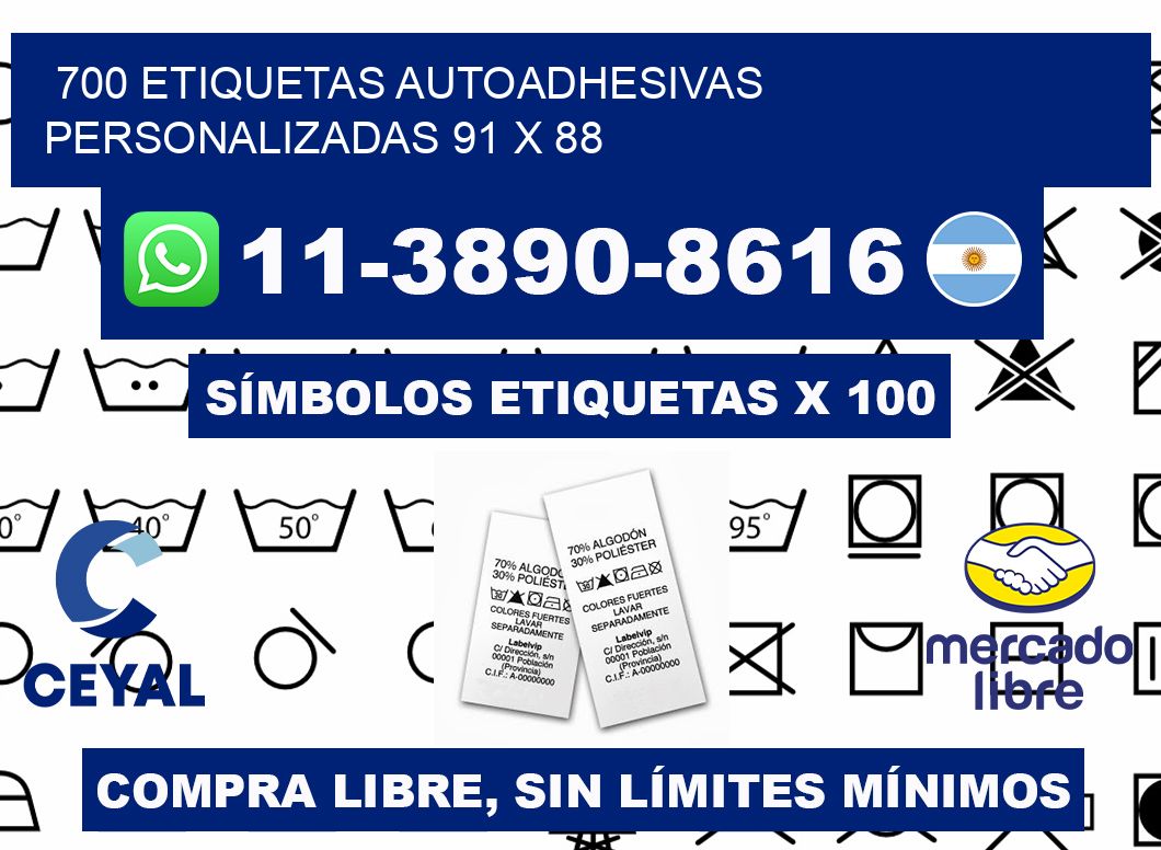 700 Etiquetas autoadhesivas personalizadas 91 x 88