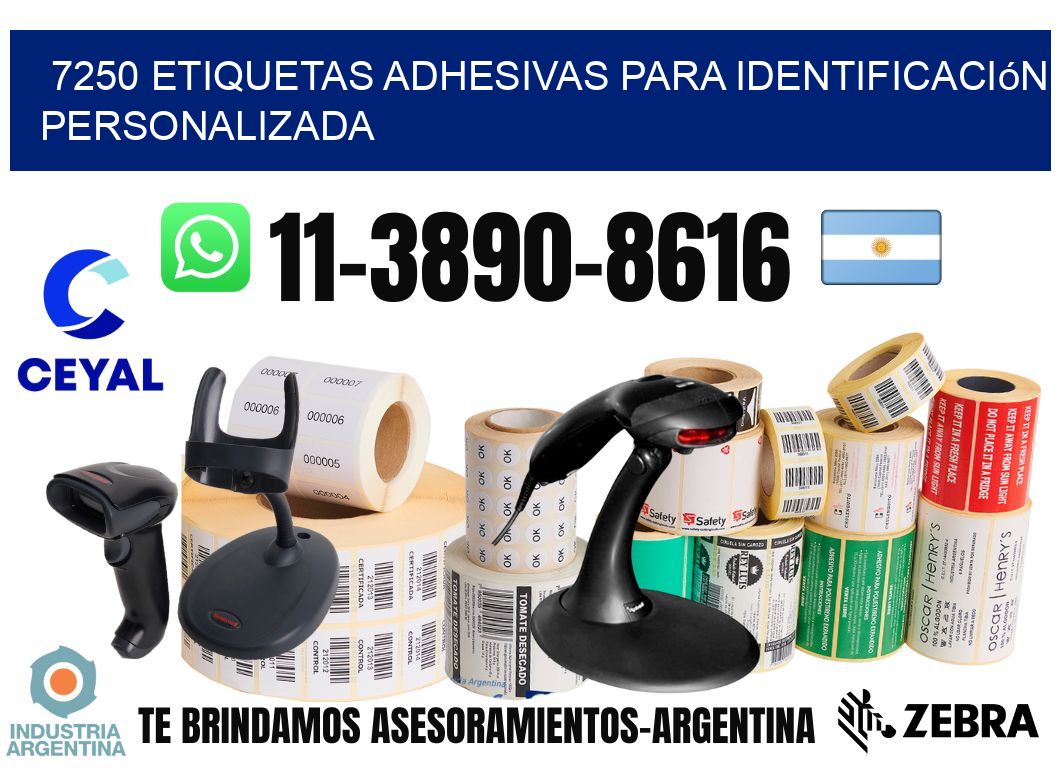 7250 Etiquetas adhesivas para identificación personalizada
