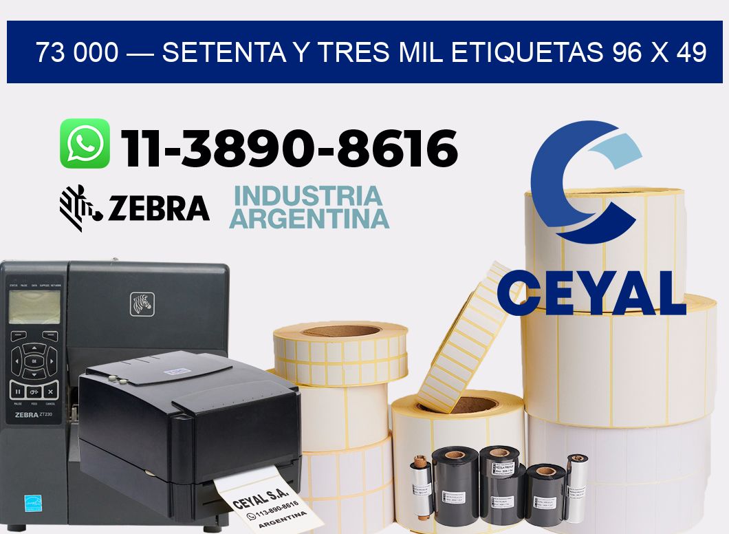73 000 — setenta y tres mil etiquetas 96 x 49