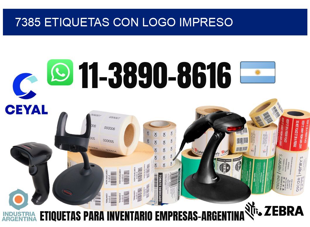 7385 Etiquetas con logo impreso