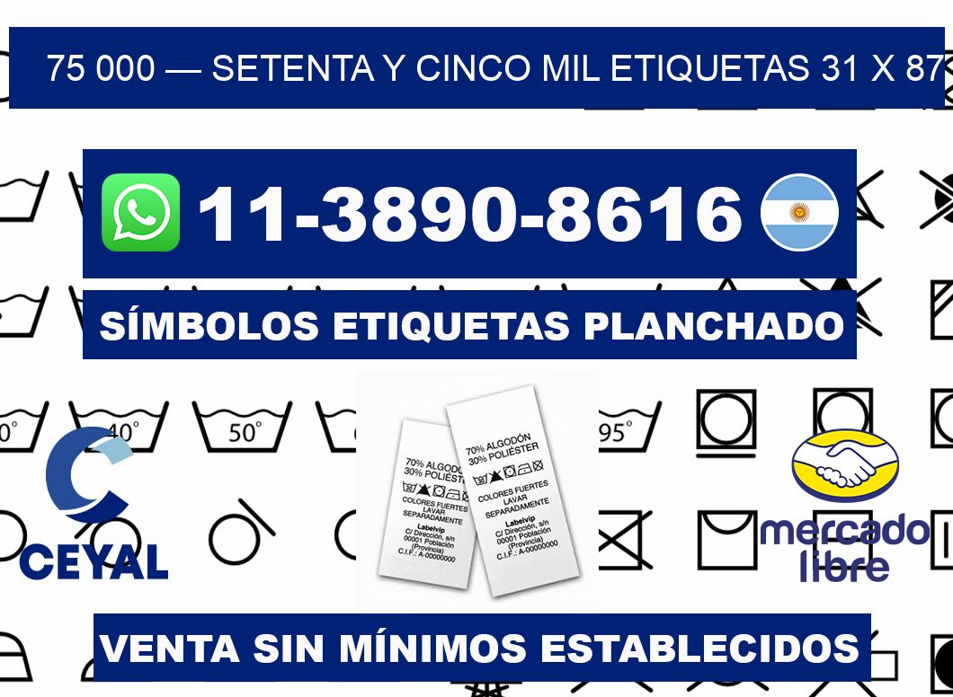 75 000 — setenta y cinco mil etiquetas 31 x 87