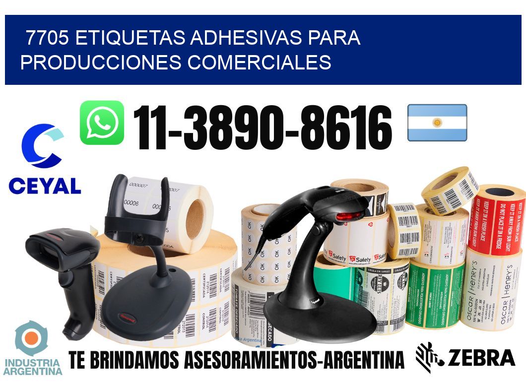 7705 Etiquetas adhesivas para producciones comerciales
