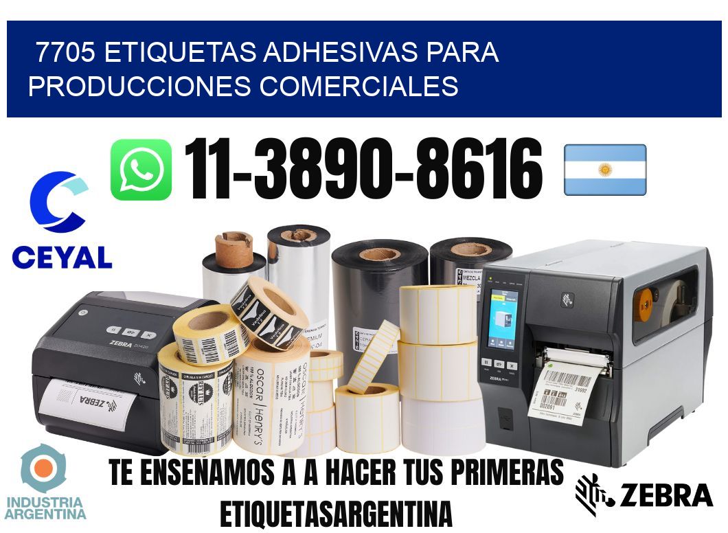 7705 Etiquetas adhesivas para producciones comerciales