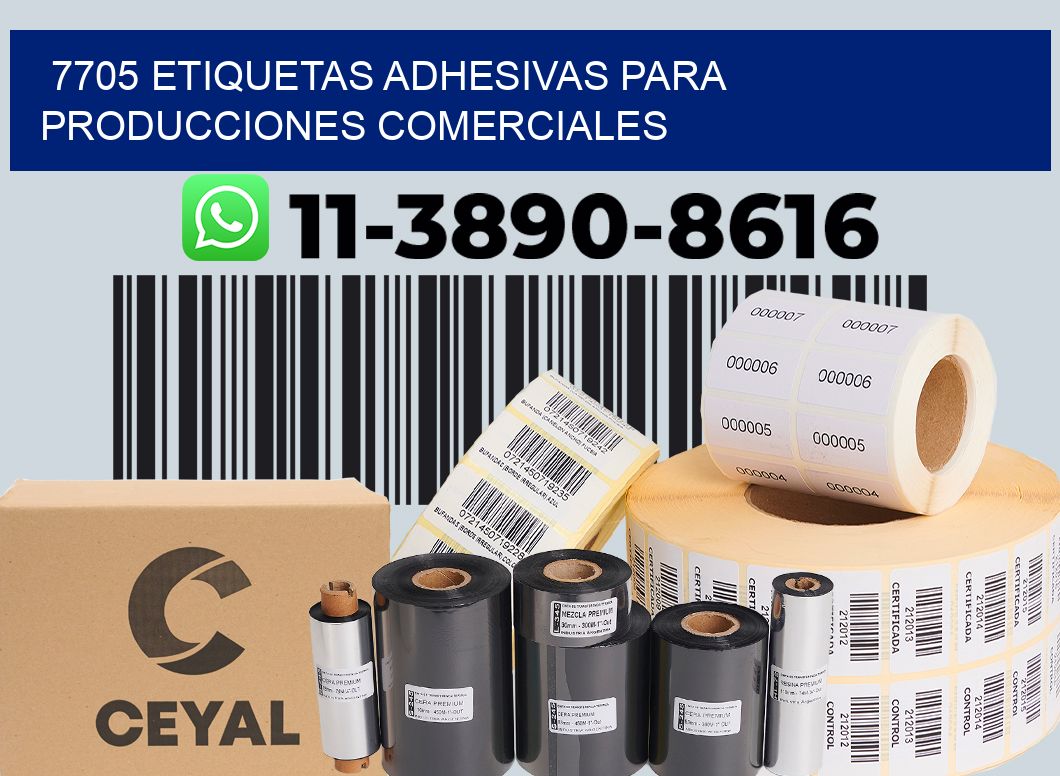 7705 Etiquetas adhesivas para producciones comerciales