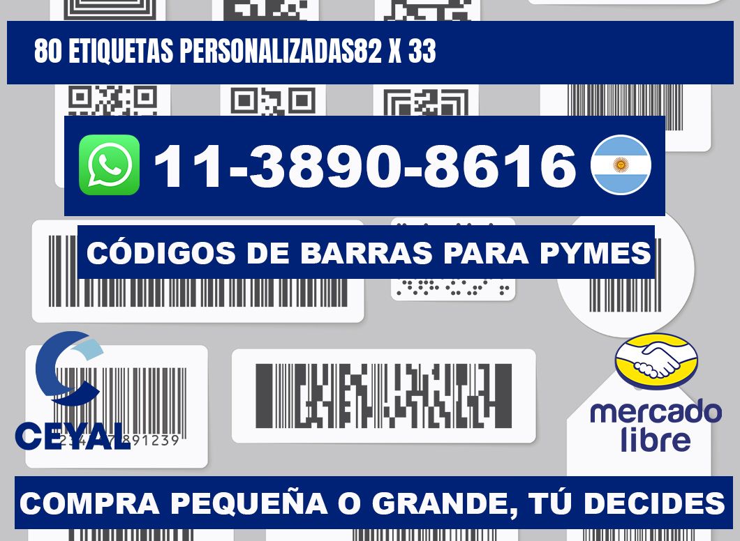 80 ETIQUETAS PERSONALIZADAS82 x 33