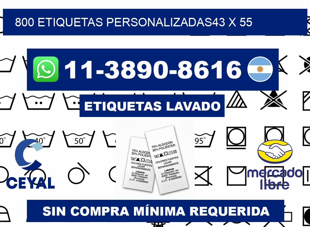 800 ETIQUETAS PERSONALIZADAS43 x 55