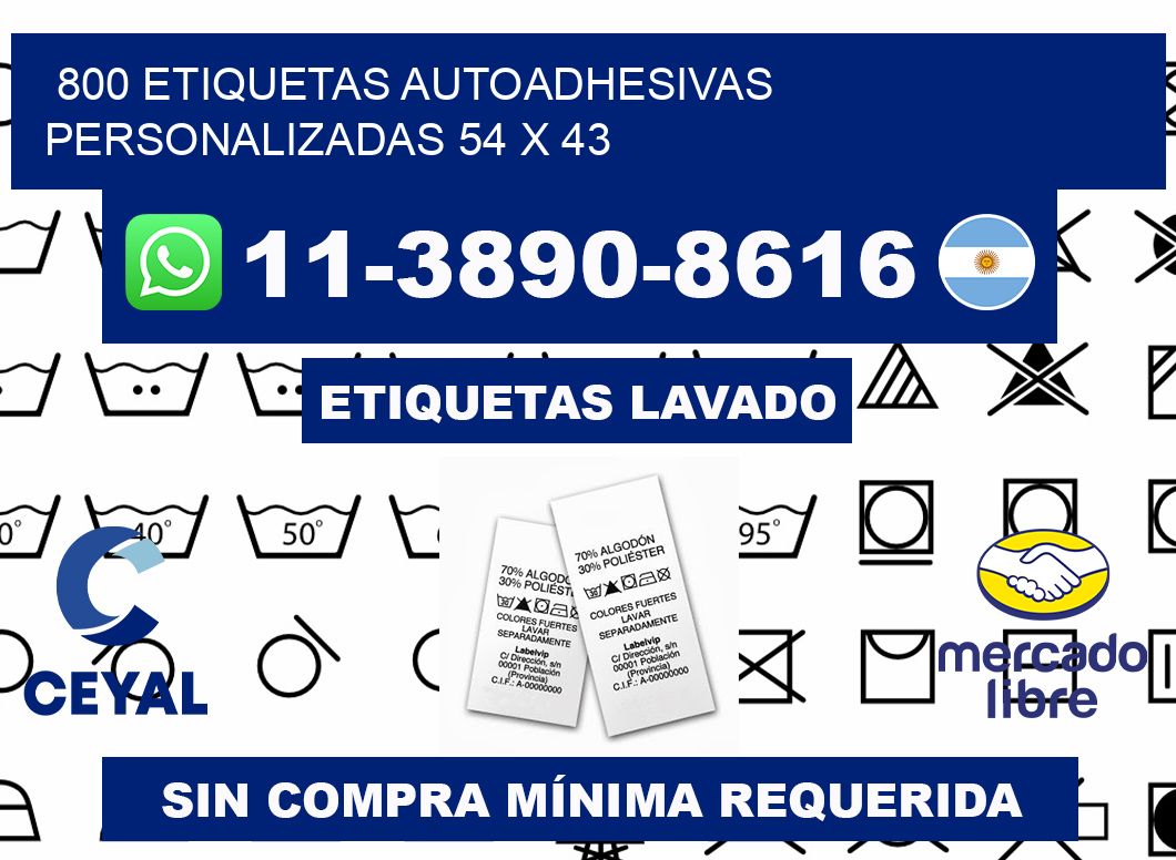 800 Etiquetas autoadhesivas personalizadas 54 x 43