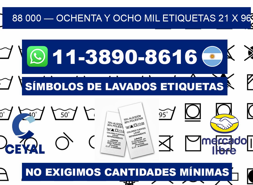 88 000 — ochenta y ocho mil etiquetas 21 x 96