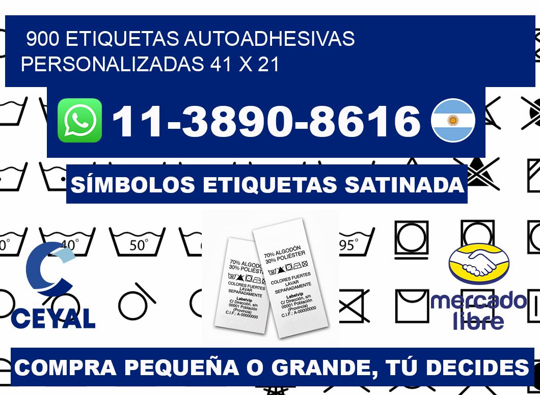 900 Etiquetas autoadhesivas personalizadas 41 x 21
