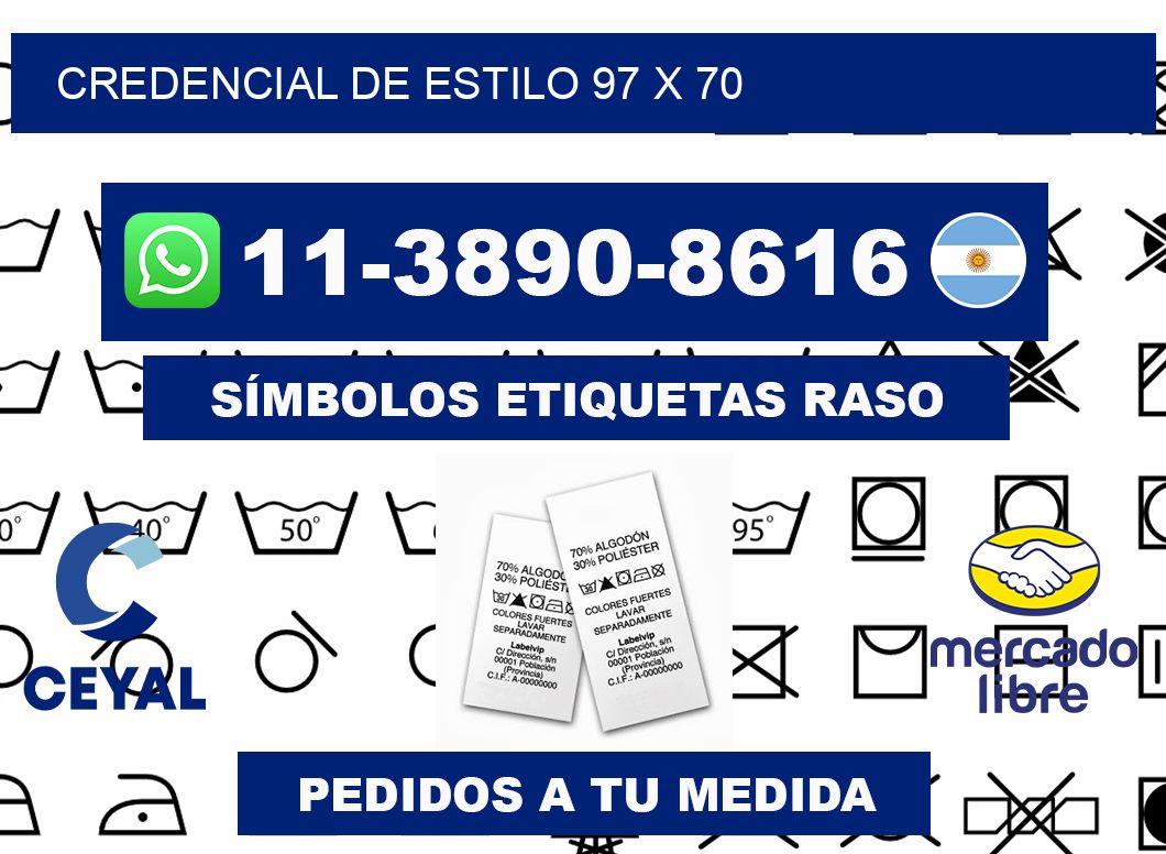 Credencial de estilo 97 x 70