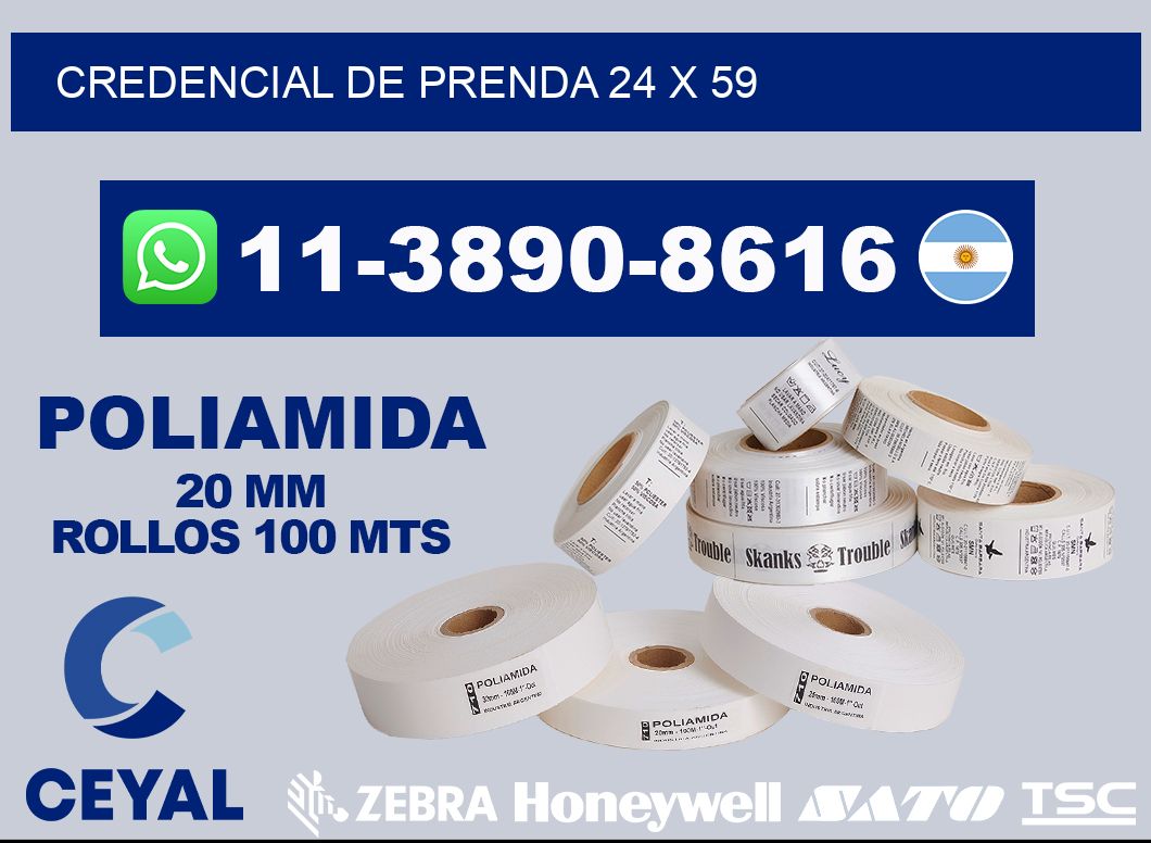 Credencial de prenda 24 x 59